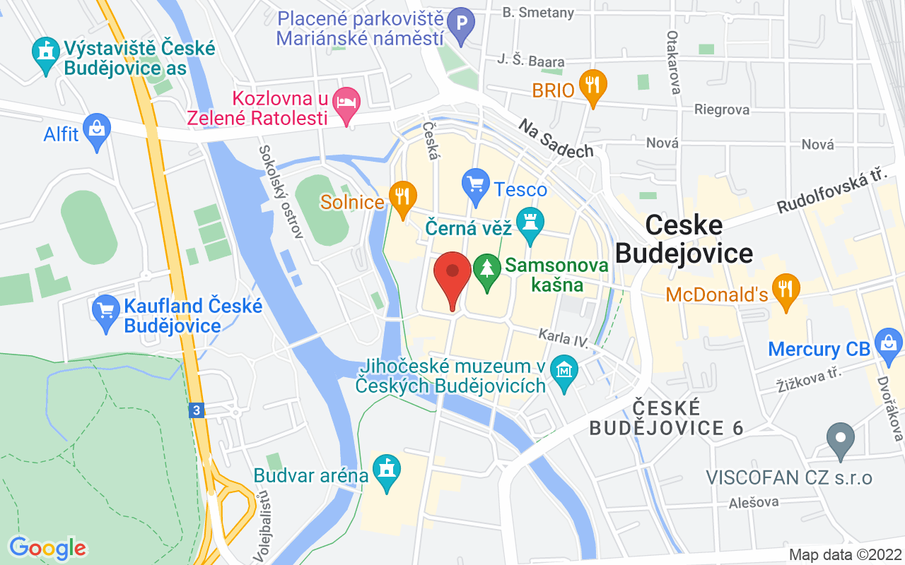 Map to náměstí Přemysla Otakara II 1, České Budějovice, 37001