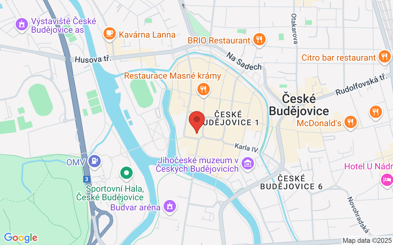 Map to Náměstí Přemysla Otakara II. 1/1, České Budějovice, 37092