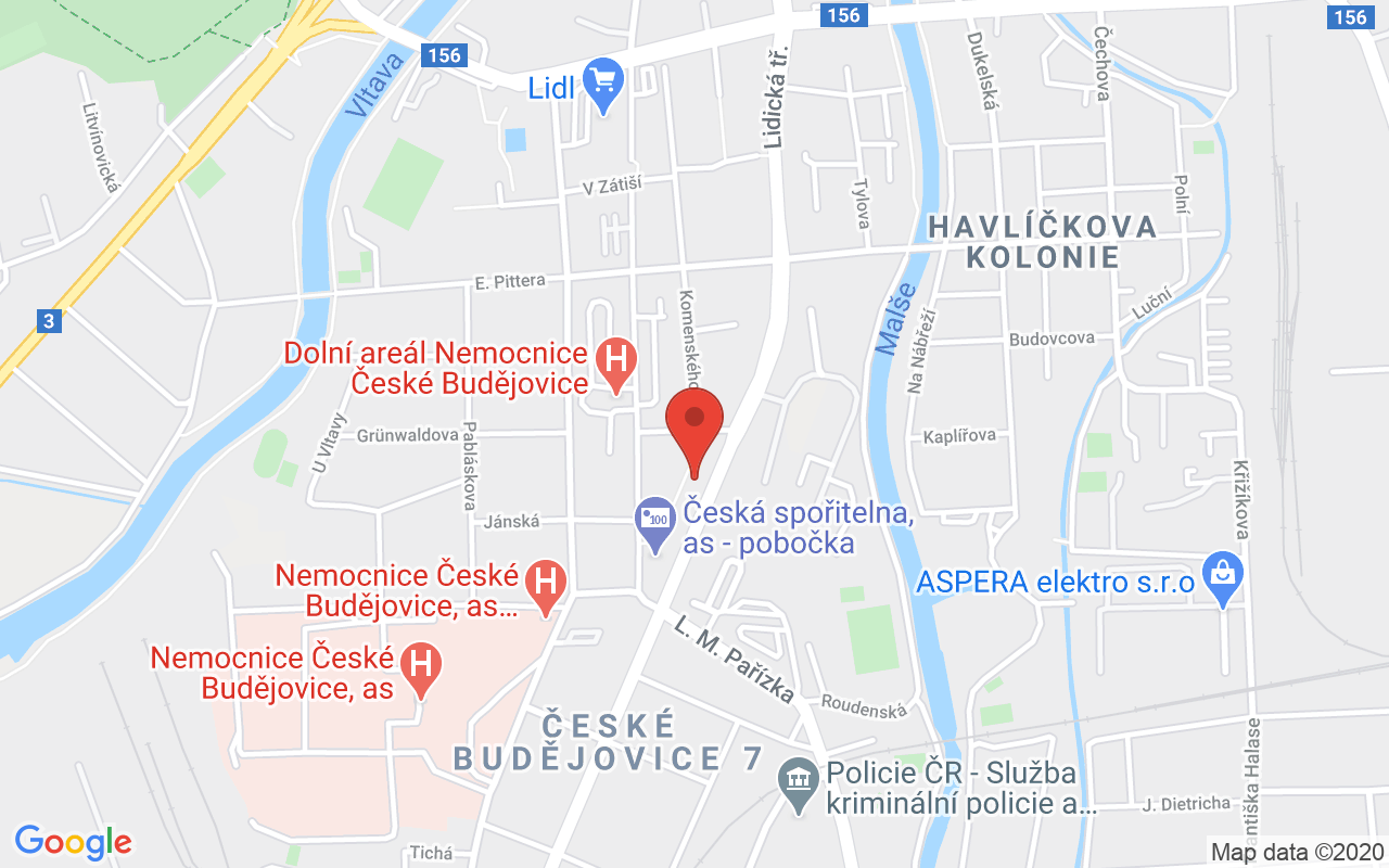 Map to Lidická třída 445/64, České Budějovice, 37001